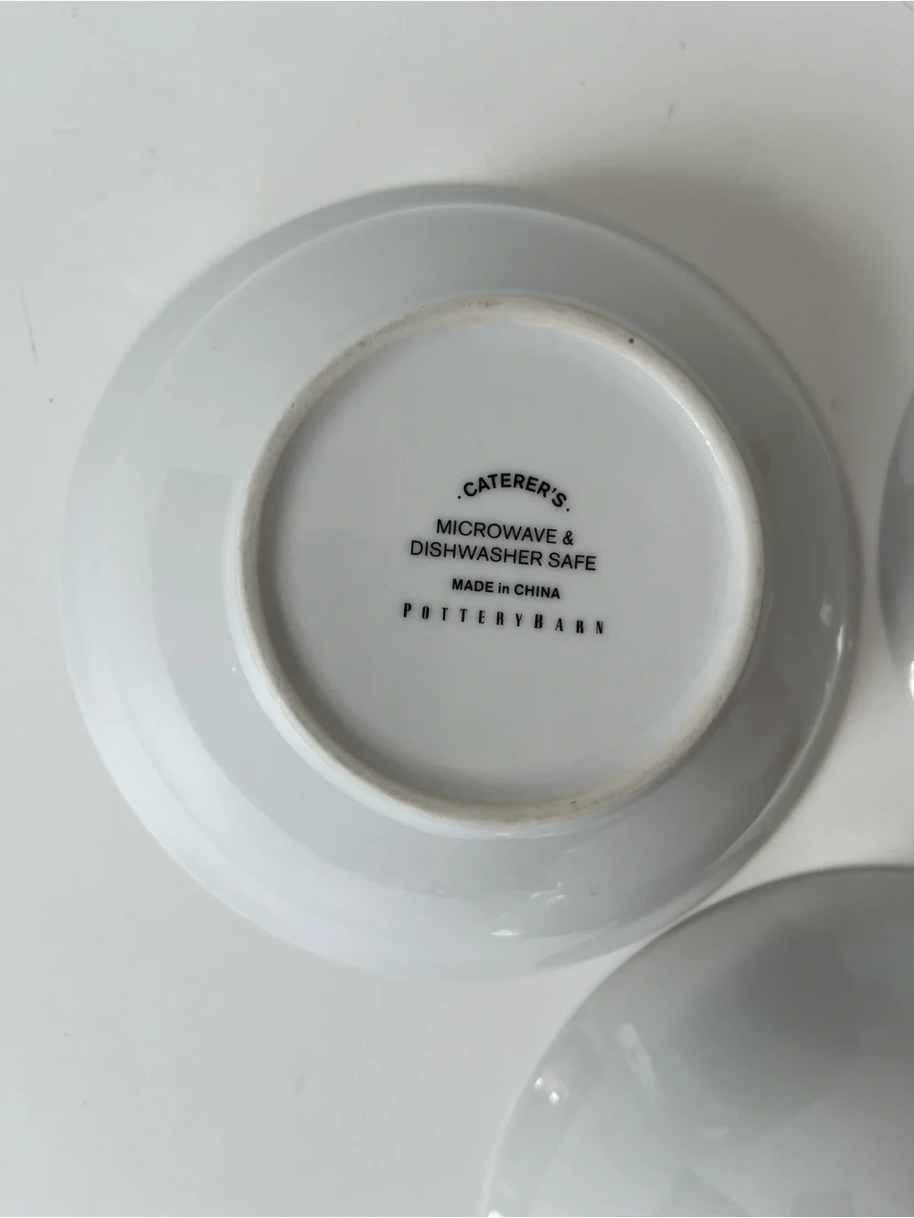 Pottery Barn 3 White Porcelain Caterer’s Cereal Soup Bowls